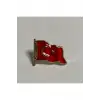 Dalgalı Türk Bayraklı Yaka Rozeti