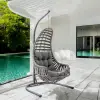Datça Tek Kişilik Rattan Bahçe Salıncağı | Gri