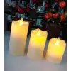 Dekoratif 3’lü Alevsiz Pilli Mum Seti