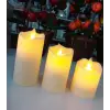 Dekoratif 3’lü Alevsiz Pilli Mum Seti