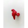 Dekoratif Tekli Kuş Modern Askılık Duvar Dekoru Askılık Kırmızı