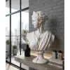 Diana Büst Biblo, Antik Yunan Tarzı, Beyaz Gold Polyester Dekorasyon Objesi