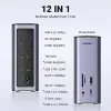 Docking Station Triple Display, 12-in-1 USB C MacBook Docking Station with 2 HDMI DP 8K, 10 Gbps USB C and USB-A Data, 100W PD Charging, Ethernet, Audio, SD TF Card Reader for Mac OS, Windows