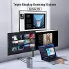 Docking Station Triple Display, 12-in-1 USB C MacBook Docking Station with 2 HDMI DP 8K, 10 Gbps USB C and USB-A Data, 100W PD Charging, Ethernet, Audio, SD TF Card Reader for Mac OS, Windows