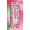 Doğa Desenli Deep Kalem, Deep Silgi ve Deep Min, 0.7 mm, Şeker Pembe