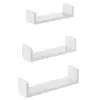Duvar Rafları, 3lü Set, U Şeklinde Yüzer Raflar, Mdf, Beyaz, Lws40Wt