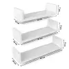 Duvar Rafları, 3lü Set, U Şeklinde Yüzer Raflar, Mdf, Beyaz, Lws40Wt