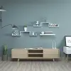 Duvar Rafları, 3lü Set, U Şeklinde Yüzer Raflar, Mdf, Beyaz, Lws40Wt