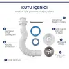 Esnek Körüklü Lavabo Sifon Seti, Paslanmaz Çelik Süzgeçli