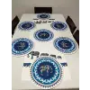 Etnik Fil Desenli Runner, 6lı Supla Set