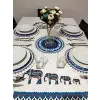 Etnik Fil Desenli Runner, 6lı Supla Set
