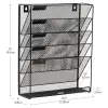 Floor oder Mounted Magazine Rack, Black Metal Mesh