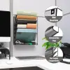 Floor oder Mounted Magazine Rack, Black Metal Mesh