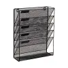 Floor oder Mounted Magazine Rack, Black Metal Mesh