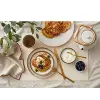 Gastro tabak, tatlı tabağı/pasta tabağı, seramikten, çap 17 cm, krem/krem