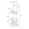Geseus Üç Katlı Asmalı Banyo Duş Rafı Krom LM580