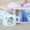 giftmoda Ahşap Kutusunda Sevimli Baykuş Kupa Bardak