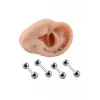 Gri Çelik Kıkırdak Piercingi, İki Tarafı Toplu