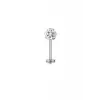 Gri Taşlı Çelik Tragus Helix Piercing, 8 MM