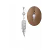 Gümüş Sallantılı Çelik Göbek Piercing, Unisex