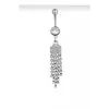 Gümüş Taşlı Sallantılı Çelik Göbek Piercing