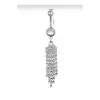 Gümüş Taşlı Sallantılı Çelik Göbek Piercing