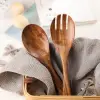 Hare 2 Parça Akasya Ahşap Salata Servis Seti