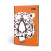 Hayvan Figürlü Dokulu Defter Çizgili Kaplan