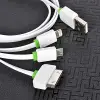 High Speed 3 in 1 Lightning Micro Type-C USB Kablo, Beyaz