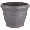 HS02 Hasır Saksı Tabaklı 25 cm, 6 L Antrasit