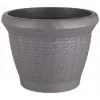 HS02 Hasır Saksı Tabaklı 25 cm, 6 L Antrasit