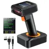 HW0006 | 2D Wireless Barcode Scanner with Display Screen – Bluetooth, 2.4G & USB 3-in-1 Kablosuz El Tipi Barkod Okuyucu