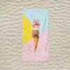 Ice Cream/Dondurma Baskılı Plaj Havlusu