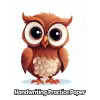 Independently published Owl Handwriting Practice Paper: Wide Lines With Dotted Midline | For Students Learning To Write Letters | Grades K-2 School | Gift For Bird Lovers | 8.5 x 11 Inches | 111 Pa...