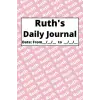 Independently published Personalized Daily Journal - Ruth: Pink cover