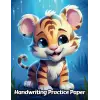 Independently published Tiger Handwriting Practice Paper: Wide Lines With Dotted Midline | For Students Learning To Write Letters | Grades K-2 School | Gift For Safari Animal Lovers | 8.5 x 11 Inch...