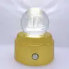 Işıklı Müzikli Dönen 3D Kristal Cam Küre Gemi Model