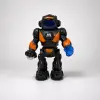Işıklı Sesli Hareketli Robot Oyuncak, 23 CM, LED Efektli, Pilli, Dans Eden Akıllı Robot, Siyah
