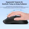 K17 çift modlu Bluetooth ve 2.4GHz destekli 1200DPI kablosuz optik mouse