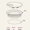 Kablo Kapağı Çap 63 mm, 8li Paket, Siyah