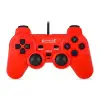 Kablolu PC gamepad, D-Input ve X-Input, çift titreşim, USB, kırmızı