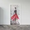 Kadın Boyama Temalı Kapı Sticker Folyosu