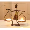 Kadın Figürlü Metal Ferforje Tealight Mumluk