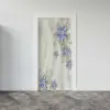 Kapı Giydirme Kapı Sticker Folyosu 3D Mavi Çiçek