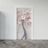 Kapı Giydirme Kapı Sticker Folyosu 3D Pembe Ağaç