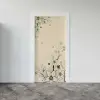 Kapı Giydirme Kapı Sticker Folyosu Bej Çiçekler