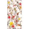 Kapı Giydirme Kapı Sticker Folyosu Beyaz Taş Sarı Çiçek