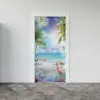 Kapı Giydirme Kapı Sticker Folyosu Flamingo Deniz