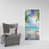 Kapı Giydirme Kapı Sticker Folyosu Flamingo Deniz