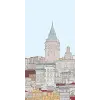 Kapı Giydirme Kapı Sticker Folyosu Galata Kulesi Çizim